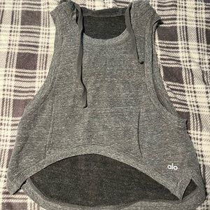 Alo Yoga hooded muscle tee